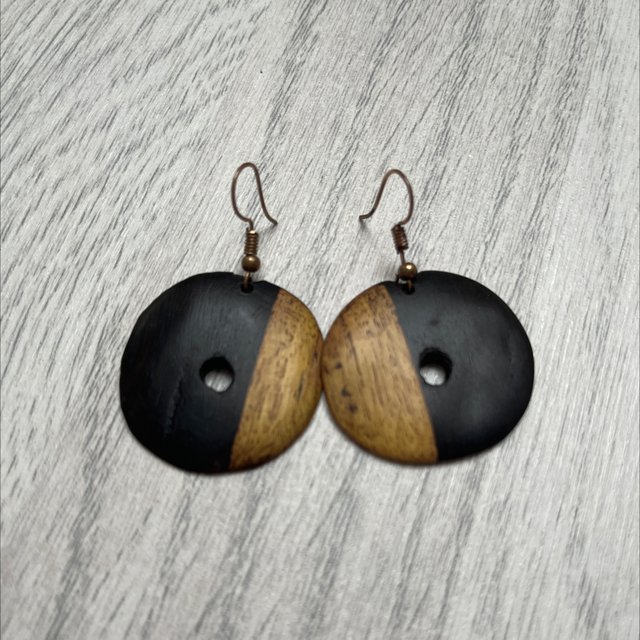 Earrings: two tone spots