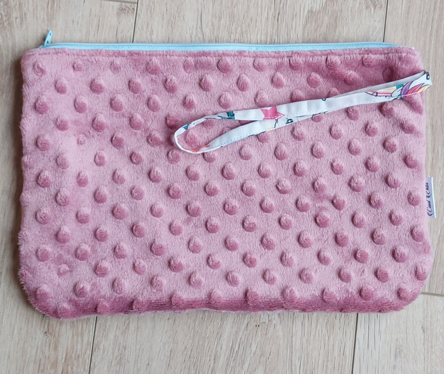 Trousse souple vieux rose licorne