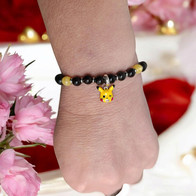 Bracelet Pandolith jade Topaze/ Obsidienne