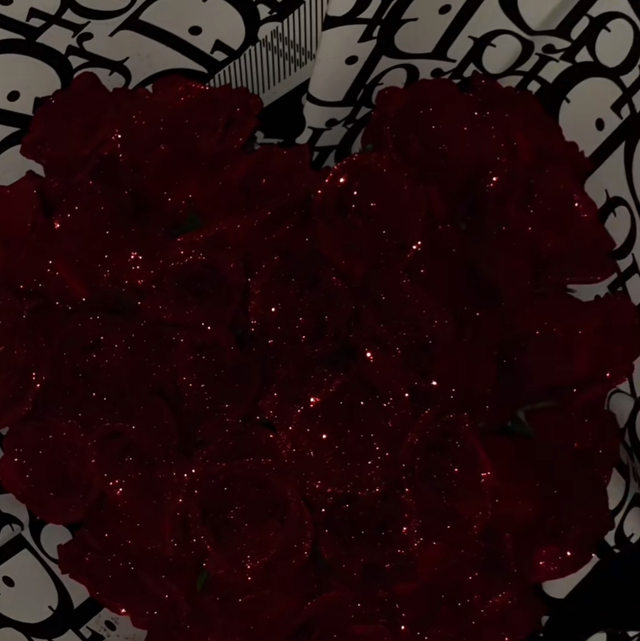 Glitter Rose Heart Bouquet