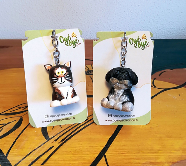 Porte-clé - Boules de poils & co - personnalisé