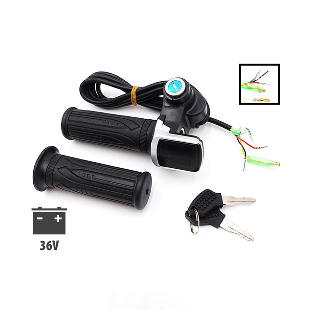 Poignées d&#039;accélérateur Draisienne à clef avec écran LED 36V