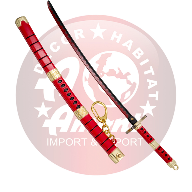Llavero katana Sandai Kitetsu de Zoro de One Piece A11760, de 22 cm