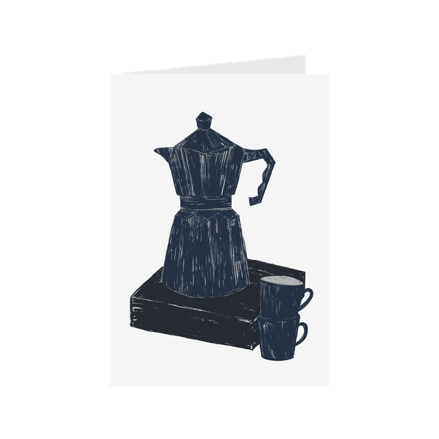 Card - Moka Pot - Navy