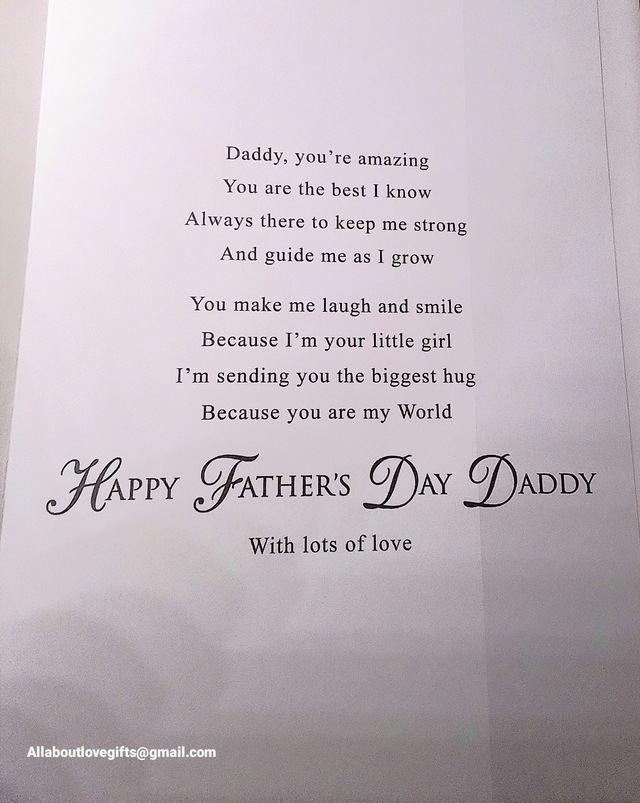 Daddy Fathers Day Card From Your Little Girl