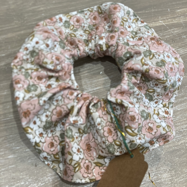 Chouchou fleurs roses pâles 