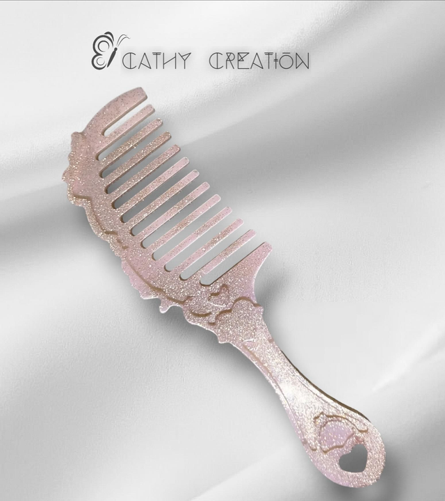 Peigne rose pailleté 