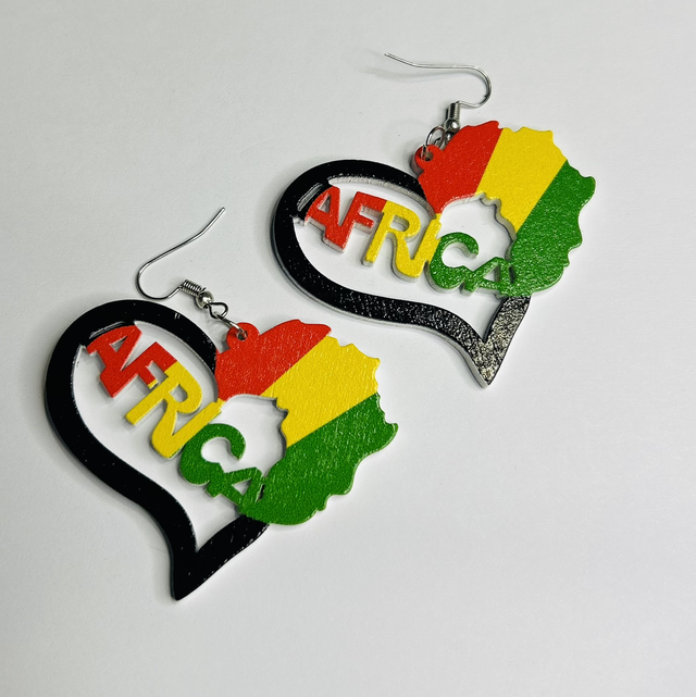 Oorbellen Africa hartje