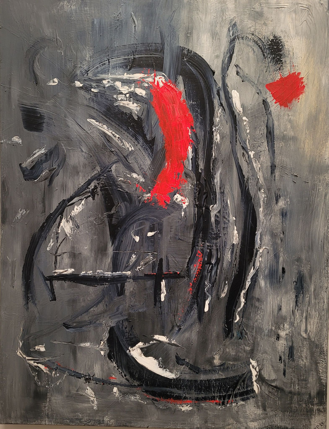 Eclat de tourment, Technique mixte sur chassis, 89 * 116 cm