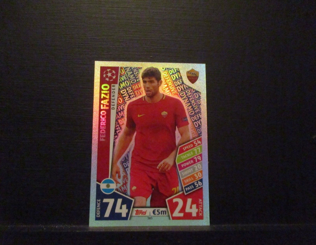 Federico Fazio - UEFA Champions League Match Attax 2017/18 Original Trading Card #383