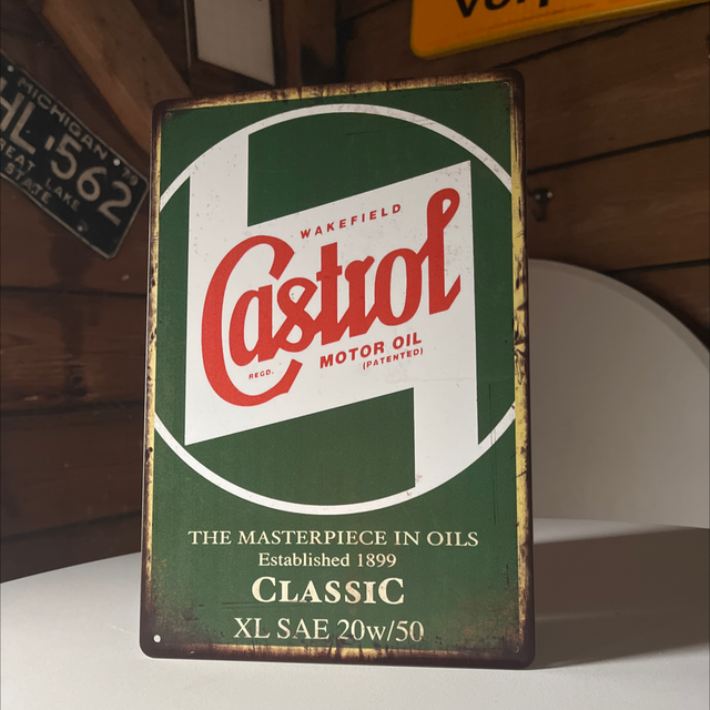 Castrol motor oil metalen bord - 20x30 cm