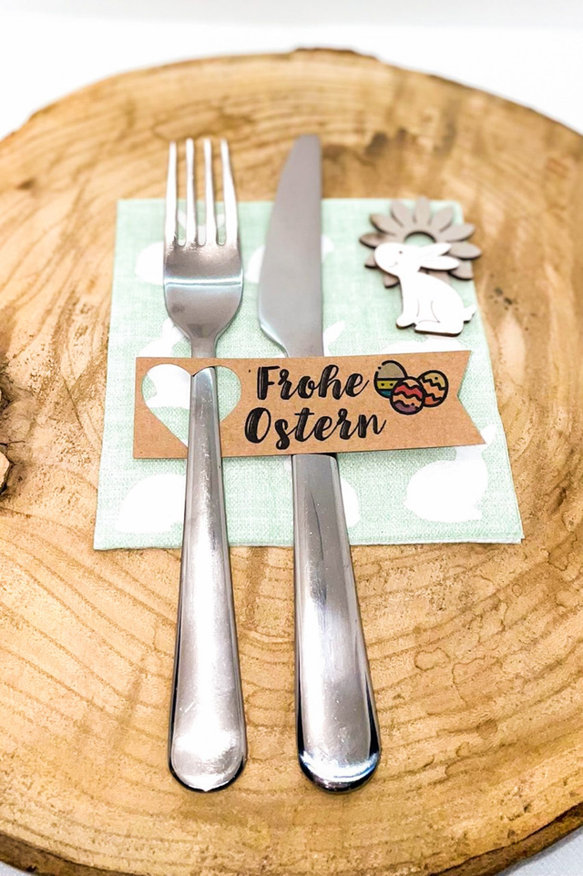 Besteckanhänger „Frohe Ostern“ – Set mit 10 Stück
