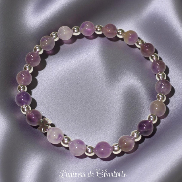 Bracelet "Améthyste" - Perle 6 mm - REF57