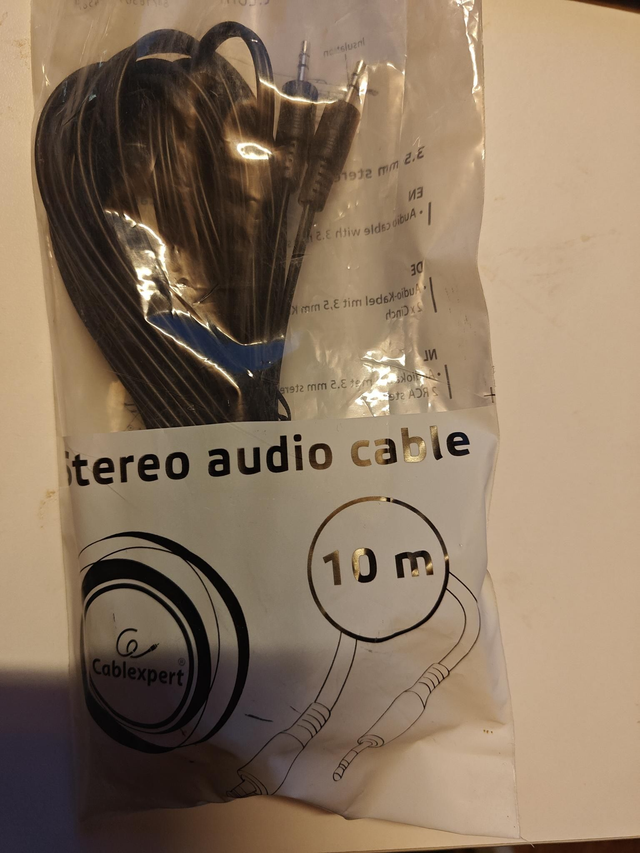 Äänikaapeli 10m, uros-uros 3.5mm - Cablexpert 