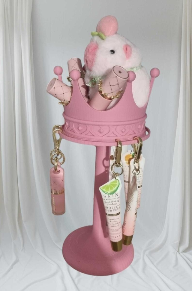 P Louise Inspired Lip Balm & Makeup Rotating Crown Holder