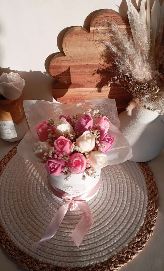 Bouquet de tulipes en cire "Velours de Tulipe"