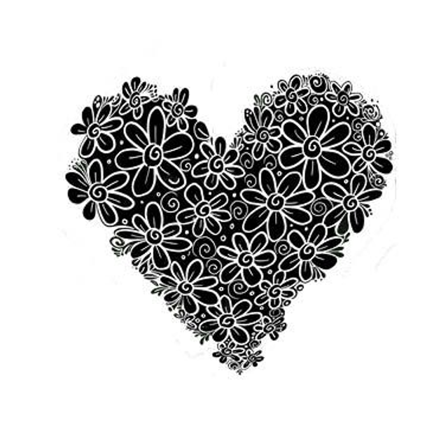 Stempel Blumenherz 7x7cm