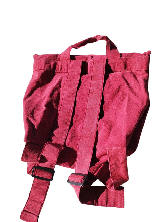 Sac à dos toile en coton fushia avec Fuxicos du Brésil