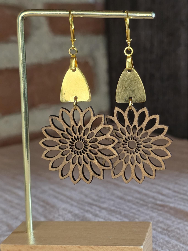 Boucle d&#039;oreilles Fleur de soleil 