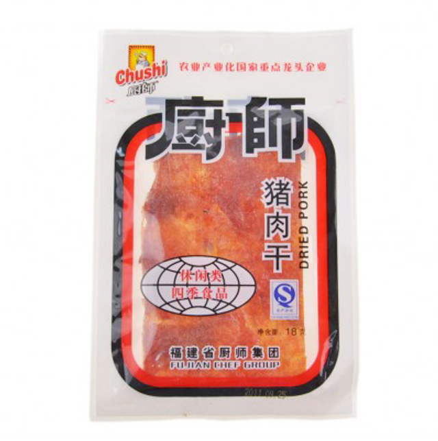 snack carne di maiale essicata 厨师猪肉铺18g