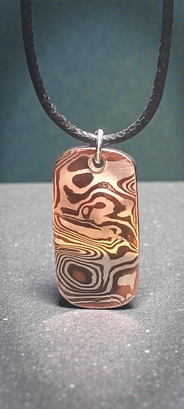 Mokume gane pendant