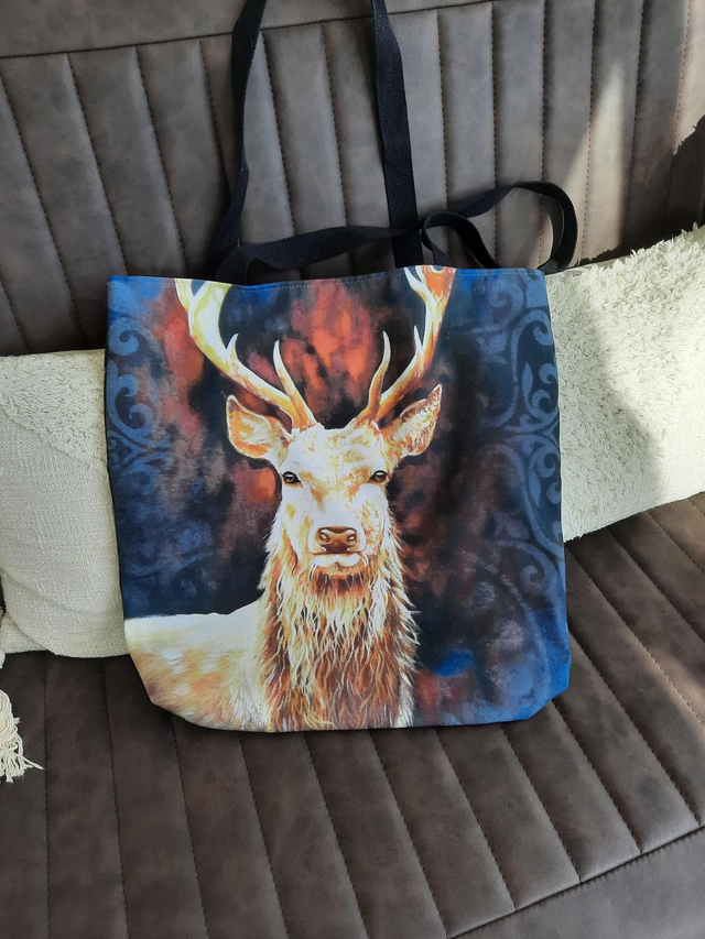 Large Printed Canvas Bag Stag 