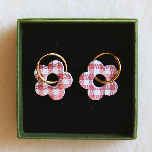 Boucles d’oreilles créoles fleurs 