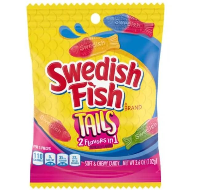 Swedish Fish 2 Flavors In One Tails Candy