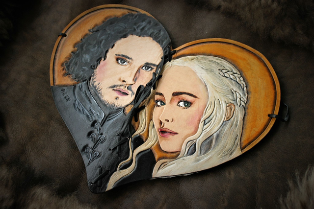 Livre d'or en cuir Game of thrones, forme coeur