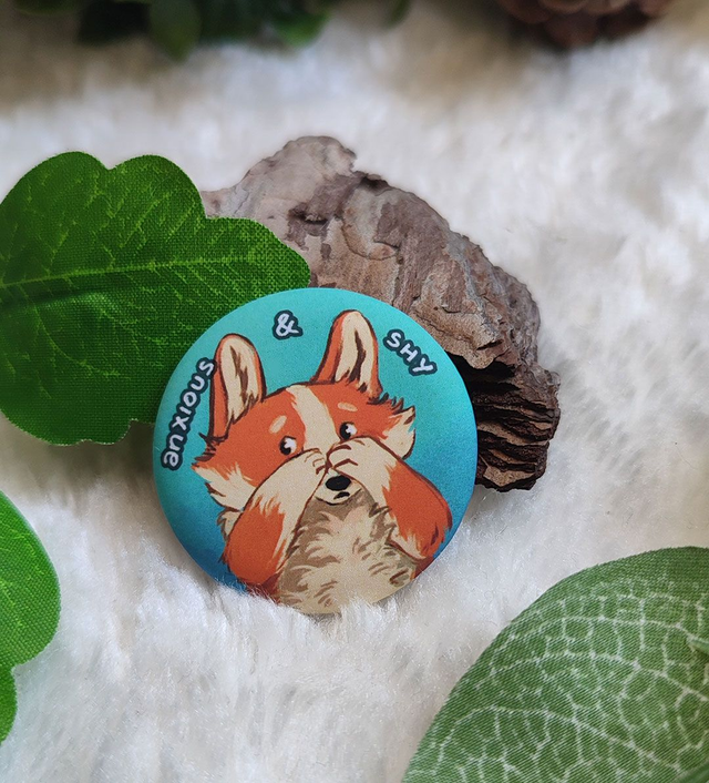 Badge Anxious &amp; Shy