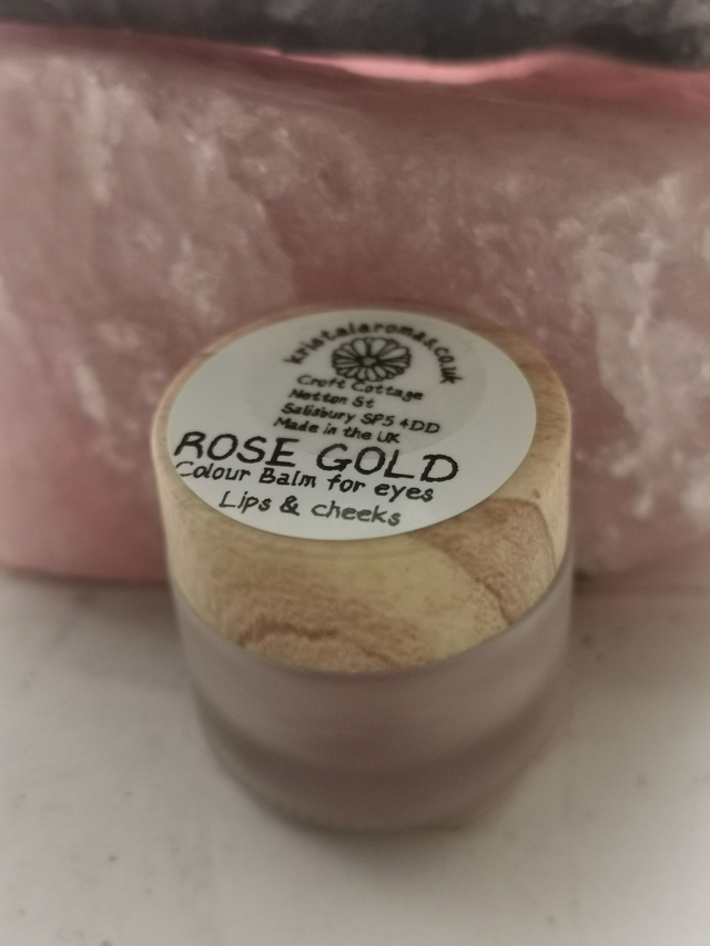 Colour Balm Rose Gold FROSTED GLASS (for lips, cheeks &amp; eyelids). 10g WITH FREE BRUSH