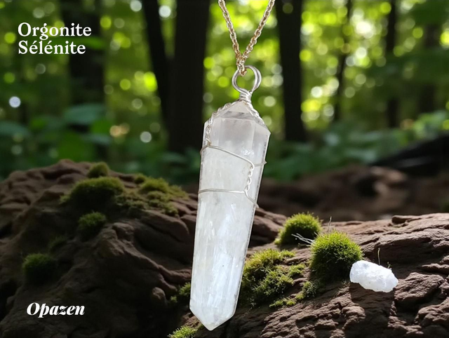 Pendentif orgonite Sélénite 