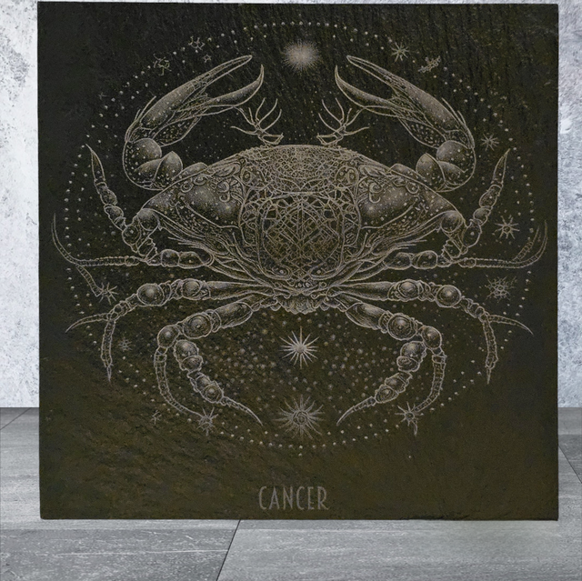 Slate Coaster - Star Sign Cancer