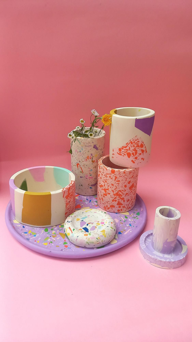 Kubek, okrągły pojemnik na akcesoria, na biurko, do łazienki, biały, lastryko