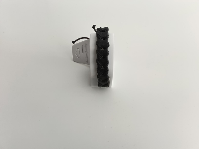 Zwart leren armband
