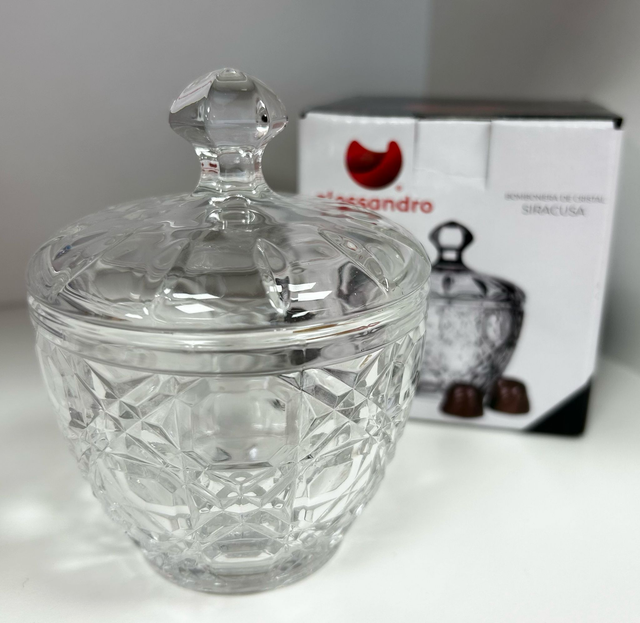 Porta cioccolatini in vetro con coperchio