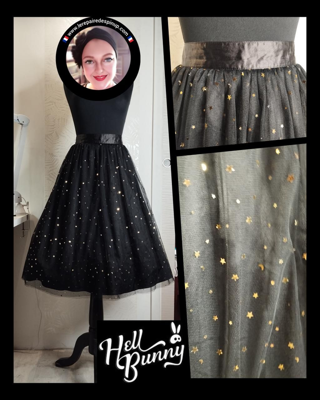 Jupe Hell Bunny Gold star T48