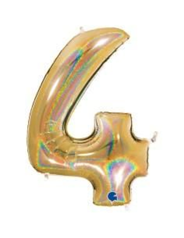 Numero 4 Holografico Oro
