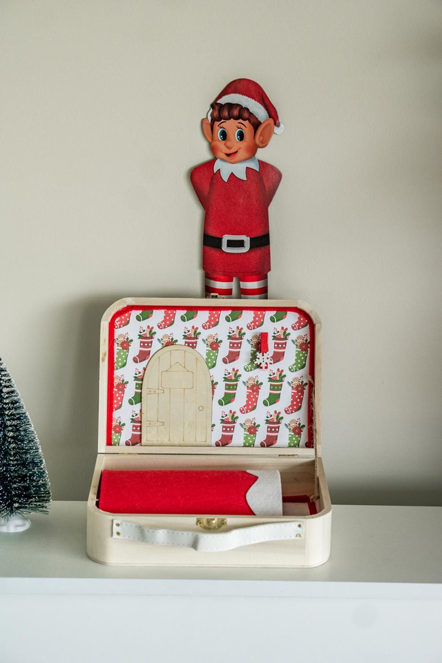 Mini valise magique - motif chaussettes de Noël