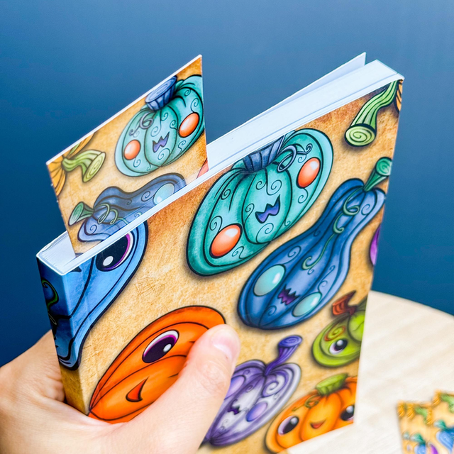 Grand CARNET Citrouille / 80 pages blanches / + marque page en cadeau