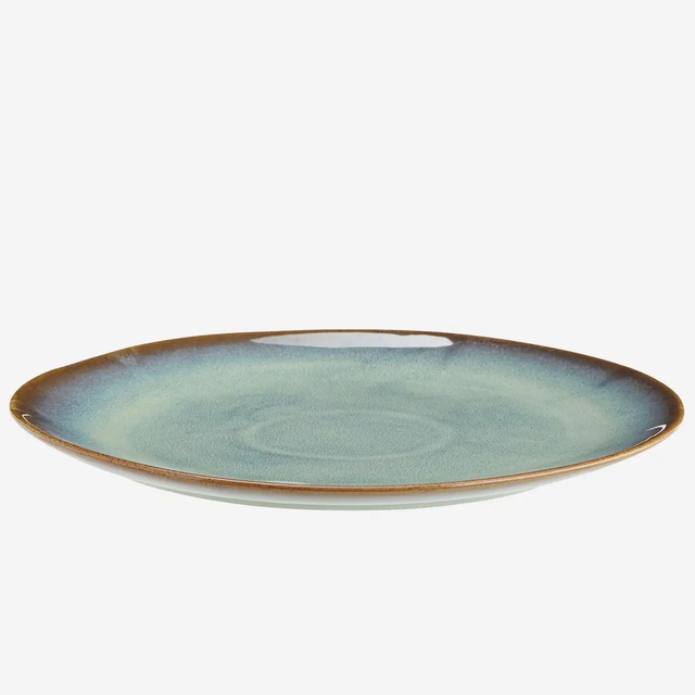 Assiette de table en grès bleu 