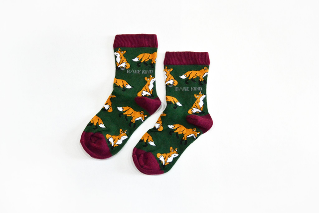 'Save the Foxes' Bamboo Socks, Bare Kind - kids