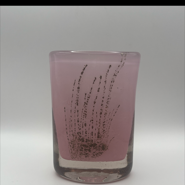 Benny Motzfeldt Vase – Pink Glass with Internal Inclusion, Signed BM75, 1975