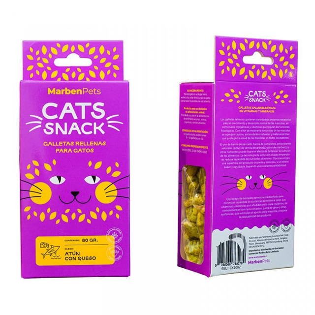 Galletas rellenas de atún y queso 80g – Cats Snacks