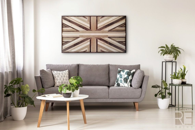 Geometryczna Kompozycja #1 z Drewna z Odzysku