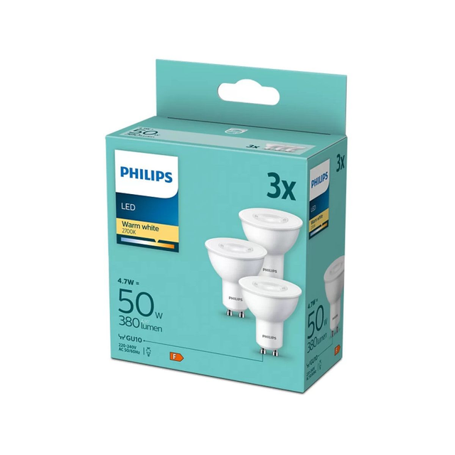 Lot 3 ampoules GU10 Philips LED 4.5W