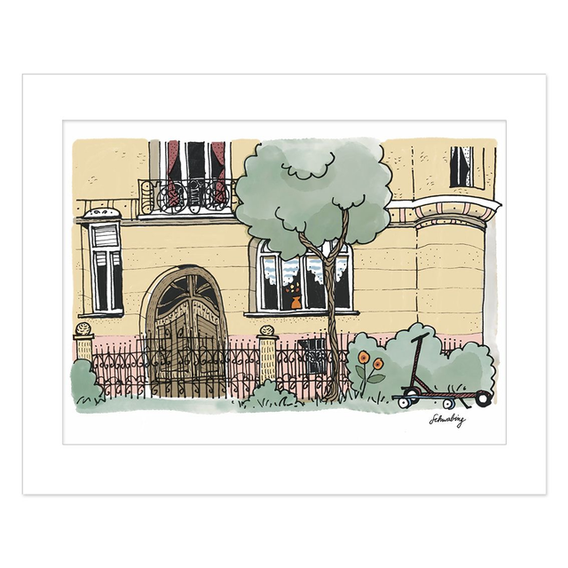 Kaiserstrasse, gelbes Haus, Roller