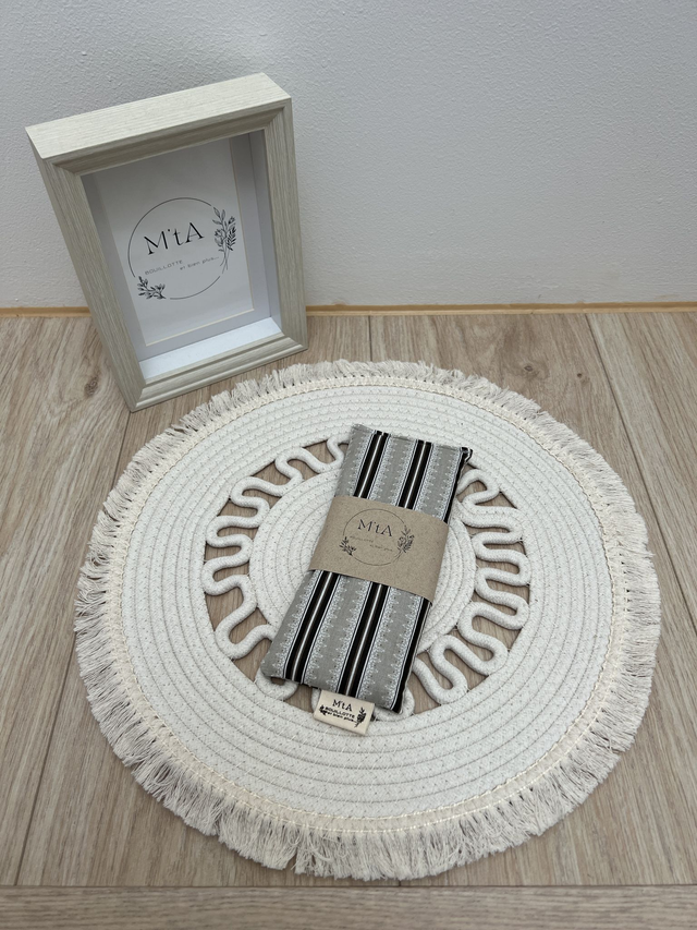 Bouillotte Mini Rayée noir et beige