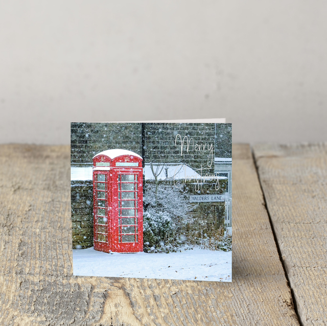 "Snow at Bolsterstone Telephone Box" Christmas Card  