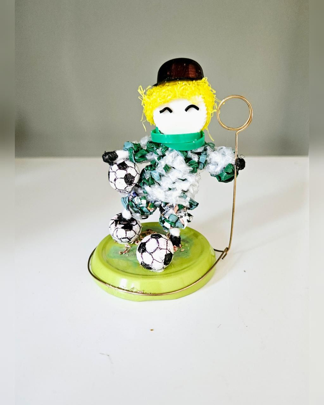 Soccer Football Figure Card Holder Stand ECO Handmade Table Figure
